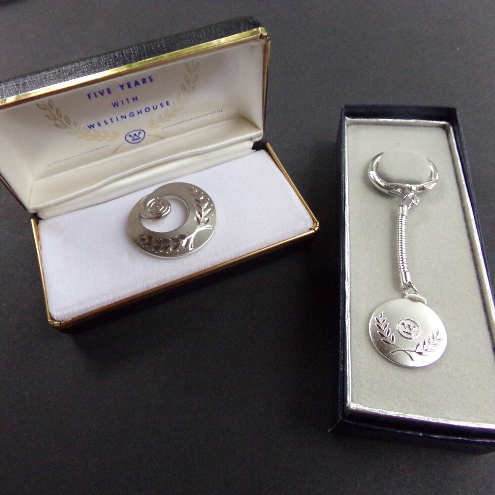 Vintage Westinghouse Pin Brooch Keychain 5 10 Year Work Honor Commemorative